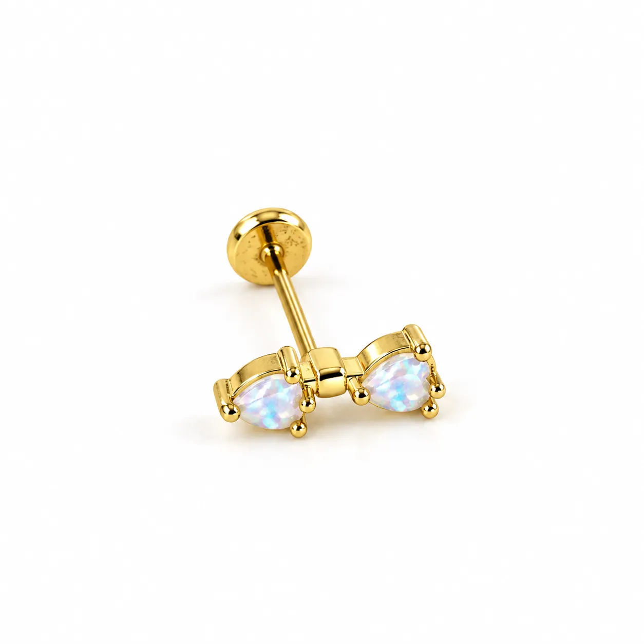 Gold Double zircon-Flatback 
