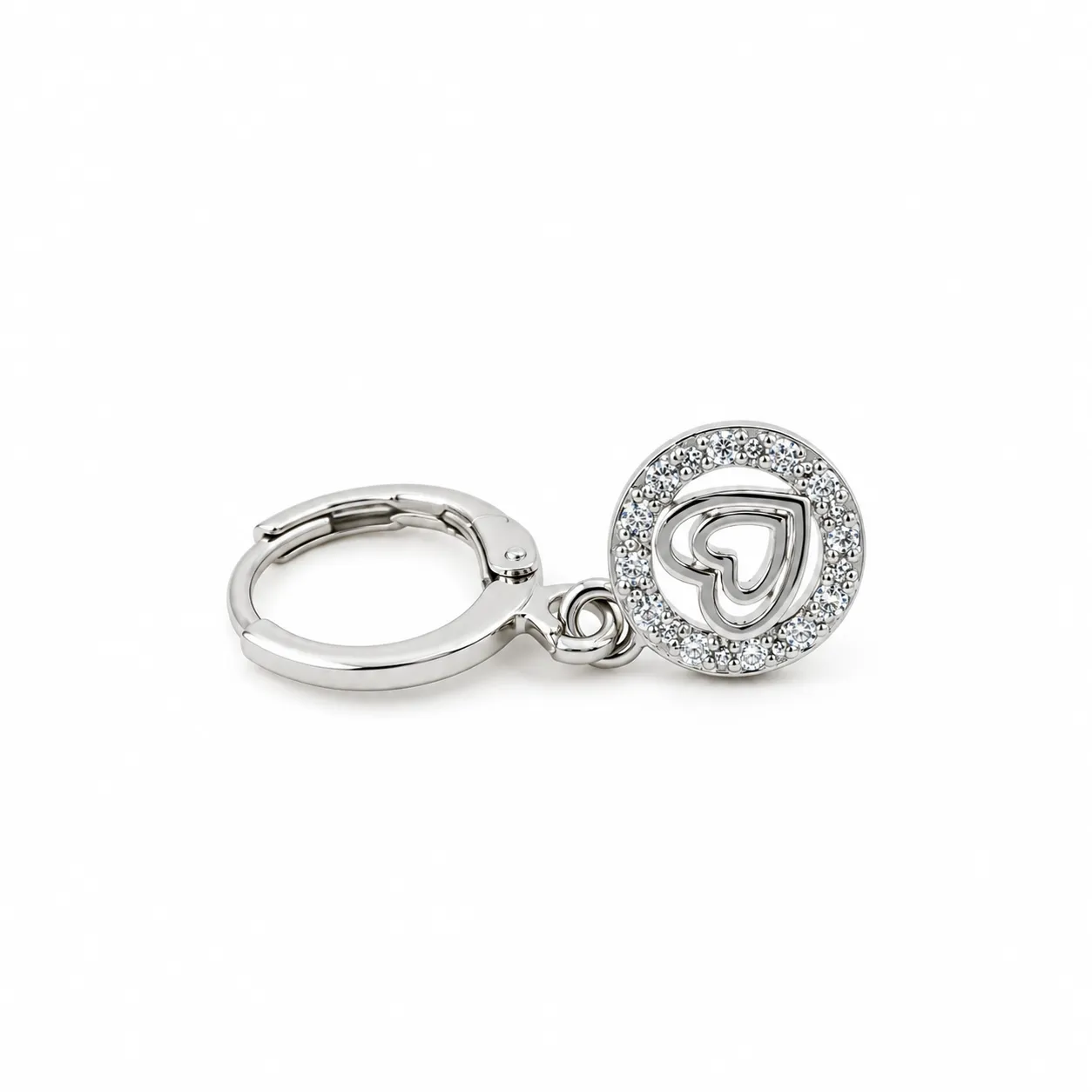 Double Heart Circle Dangle