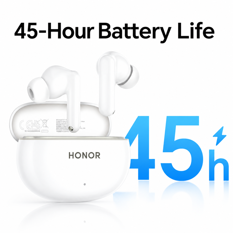 سماعات HONOR Earbuds X10 Lite بعزل ضوضاء ANC حتى 42dB وبطارية 45 ساعة