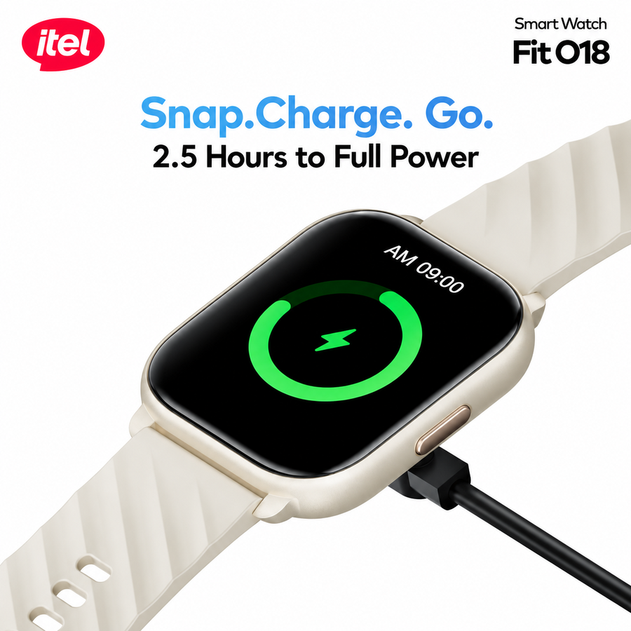 ساعة itel Fit O18 ISW-018 بشاشة 2.01 بوصة ومكالمات Bluetooth وIP68 - ضمان 12 شهر