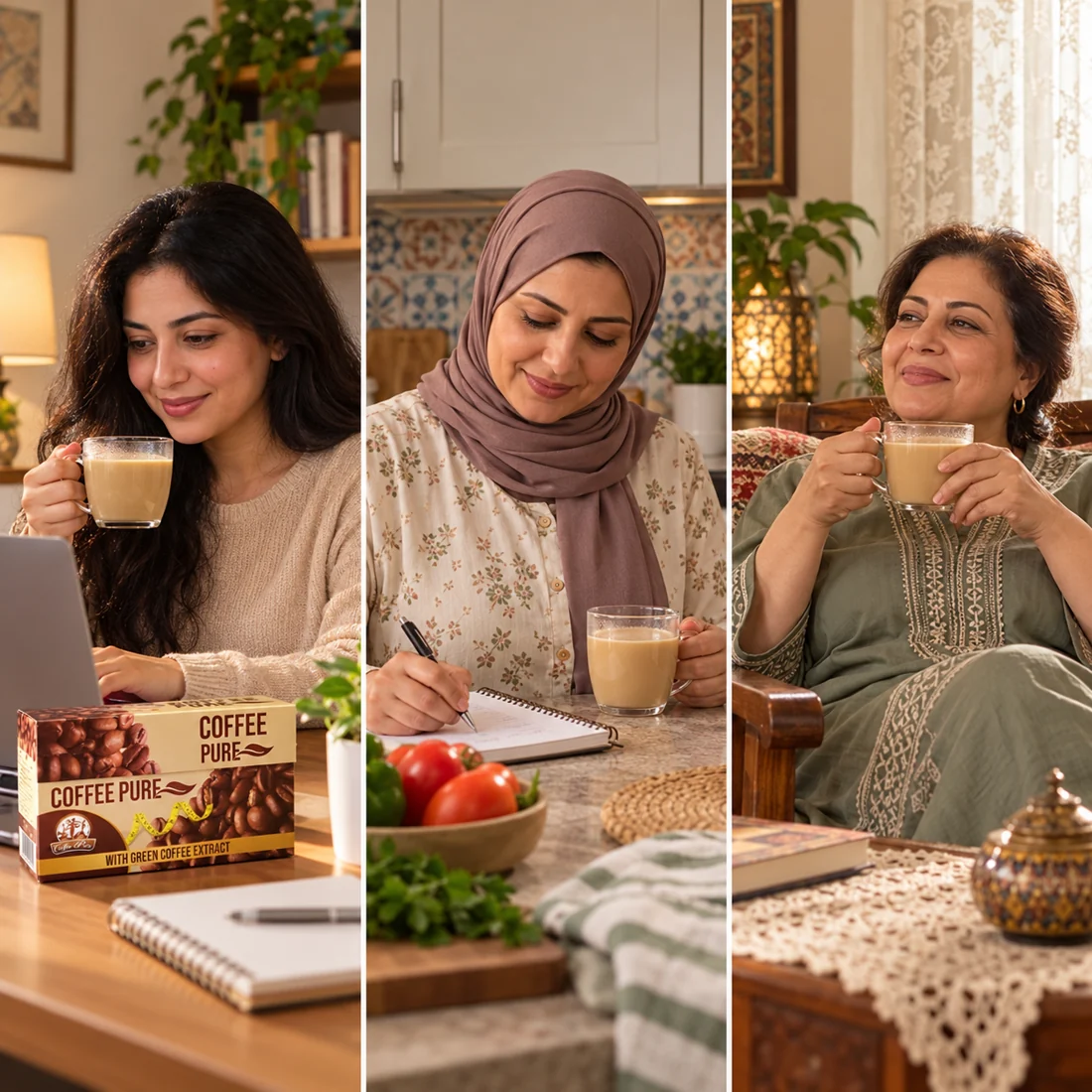 مشاهد توضيحية لسيدات مصريات في الشغل والبيت ومع التخطيط للوجبات