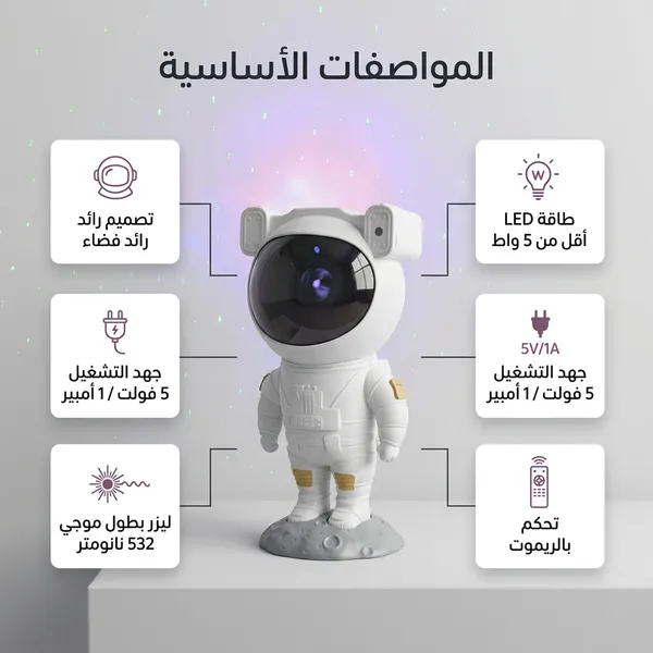 إضاءة بروجيكتور النجوم والمجرة على الغرفة