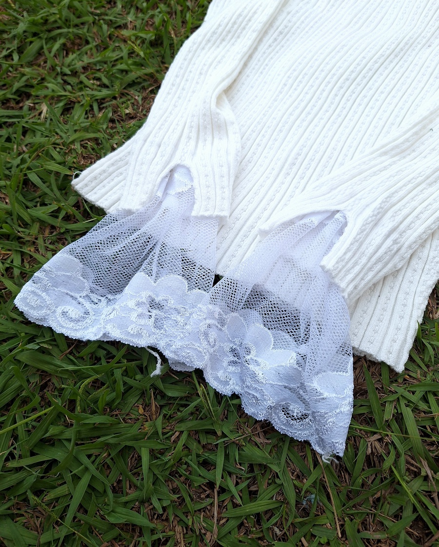 The "Lace-Trimmed Elegance" Soft-Knit Turtleneck