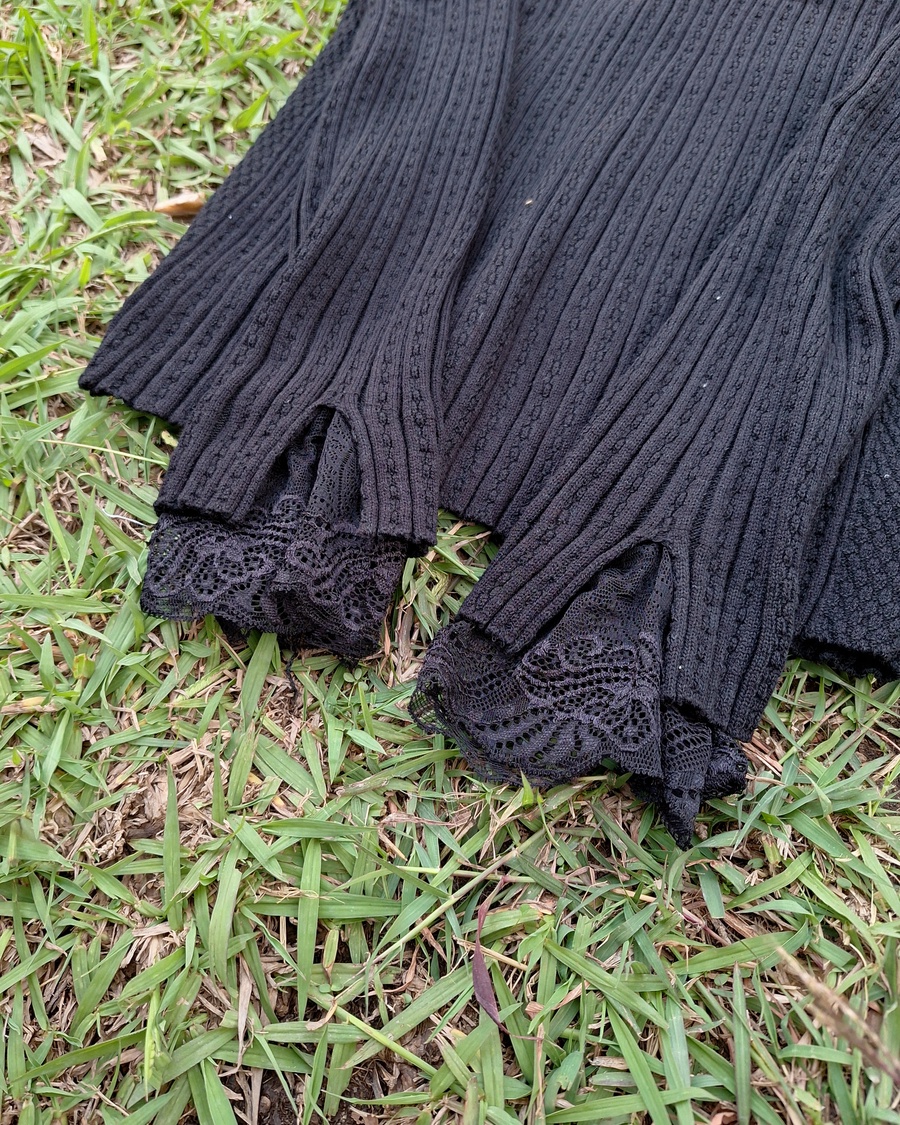 The "Lace-Trimmed Elegance" Soft-Knit Turtleneck
