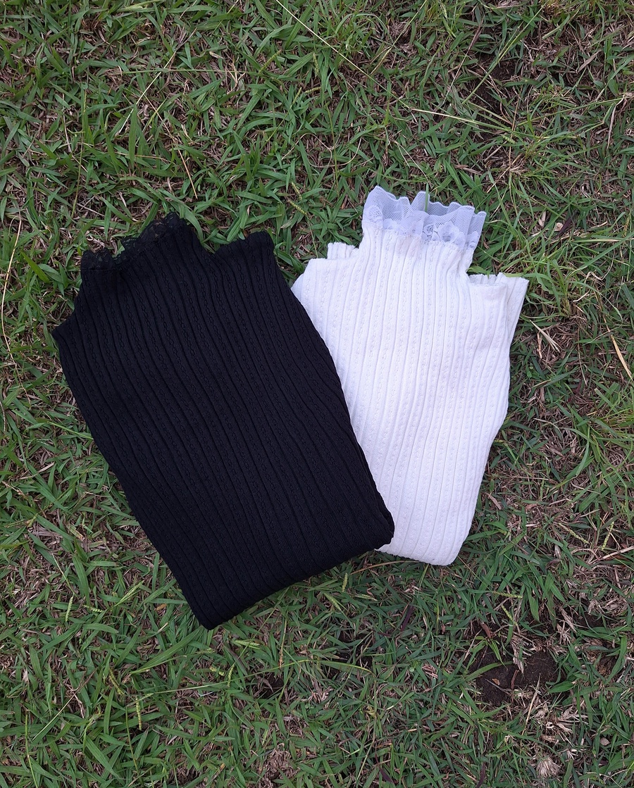 The "Lace-Trimmed Elegance" Soft-Knit Turtleneck