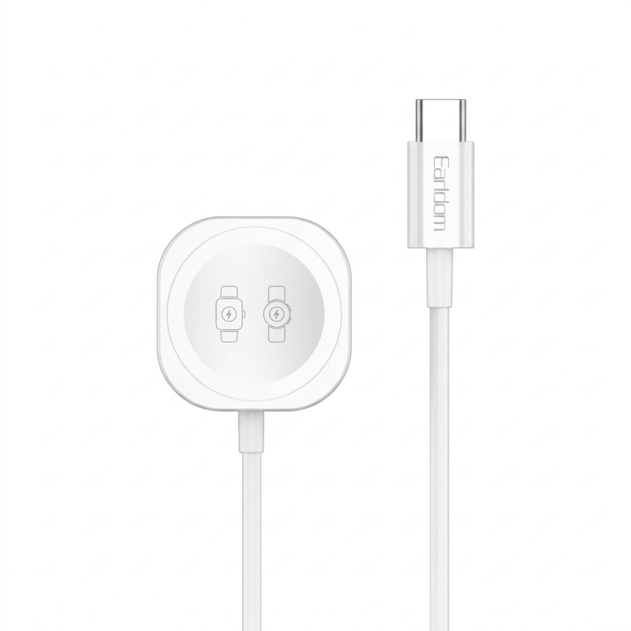 Earldom ET-WC80 2-in-1 Magnetic Wireless Charger Cable for Smart Watches (Apple Watch & Samsung Galaxy Watch) - 1m, USB-C