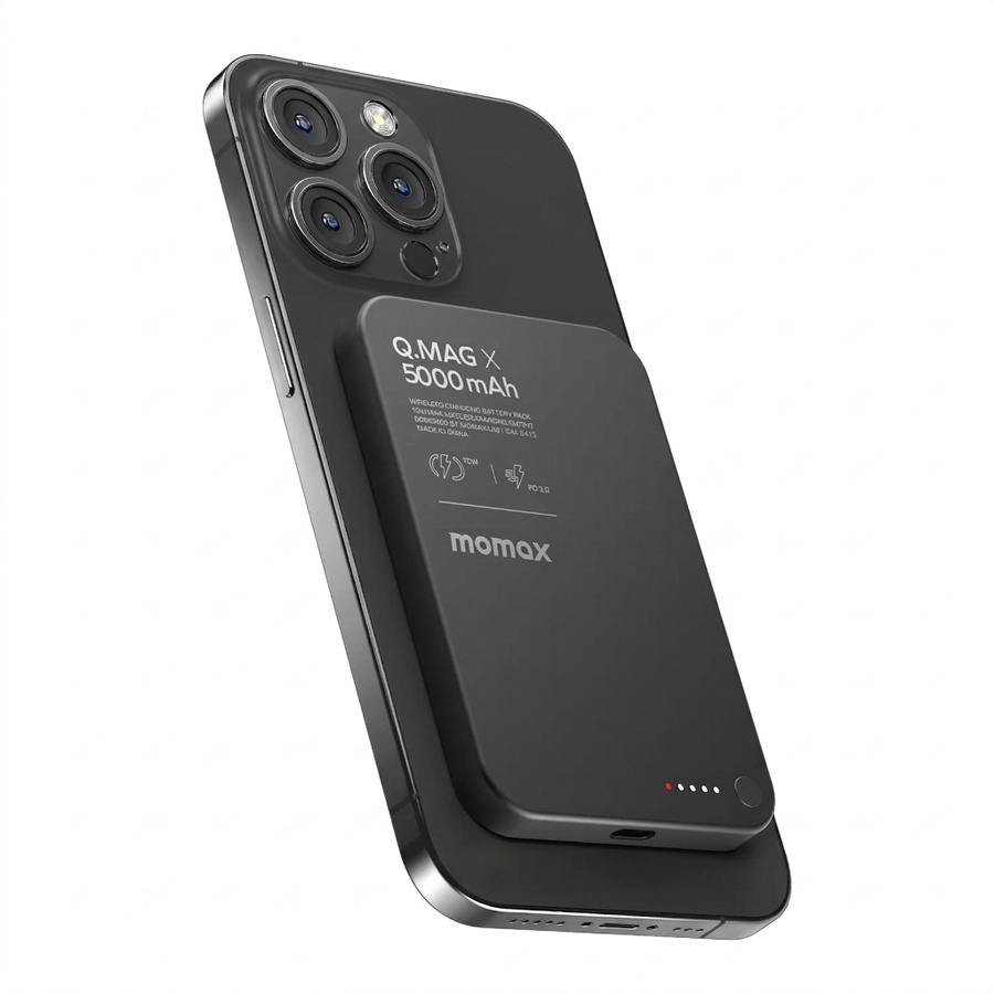 Momax Q.Mag X 5000mAh Magnetic Wireless Power Bank (15W Wireless / PD 3.0 Fast Charging)