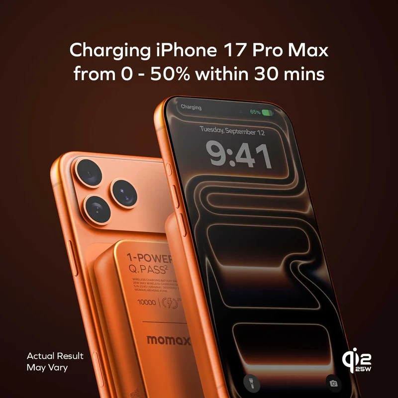MOMAX 1-Power Q.Pass² 10000mAh Qi2 25W Magnetic Power Bank