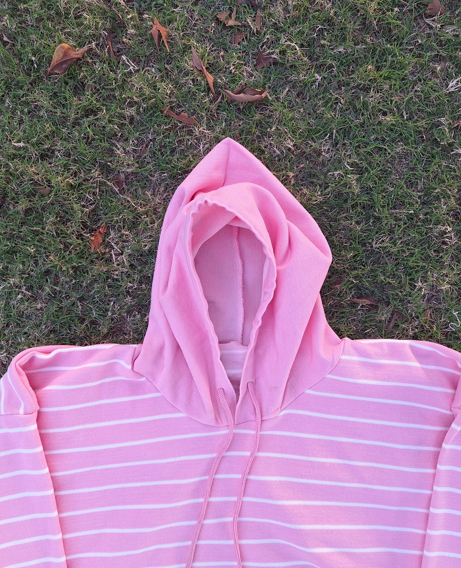 Mono-Stripe Relaxed Fit Hoodie
