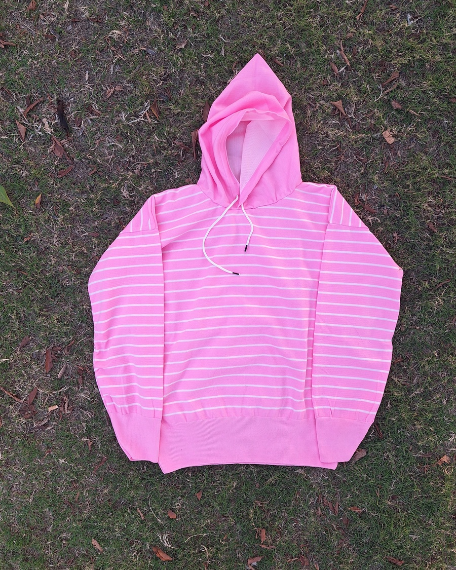 Mono-Stripe Relaxed Fit Hoodie