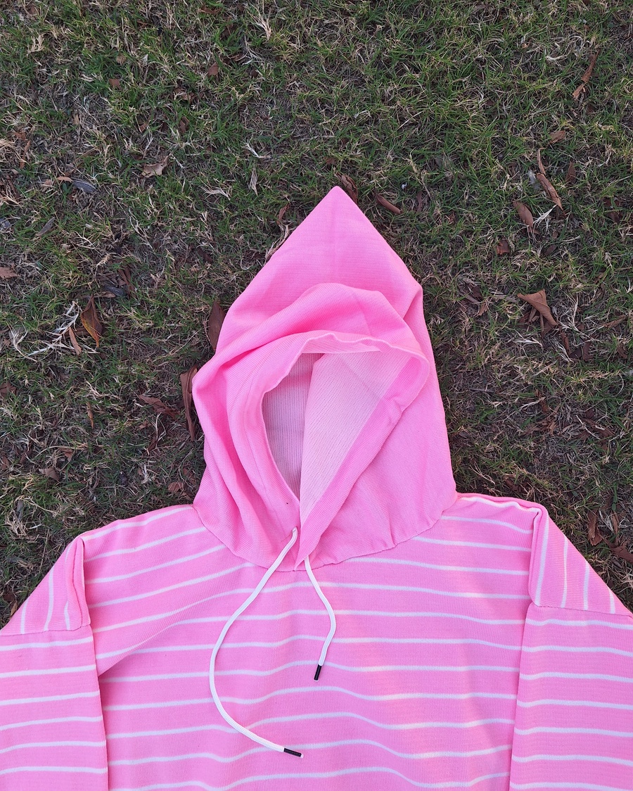 Mono-Stripe Relaxed Fit Hoodie