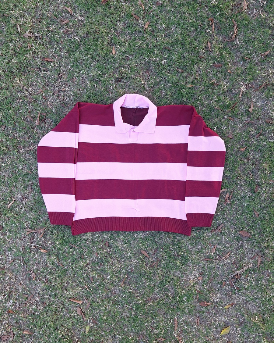 Color-Block Varsity Striped Polo Pullover