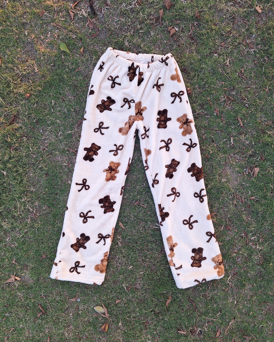Teddy & Bows Luxury Plush Faux-Fur Pajama Set
