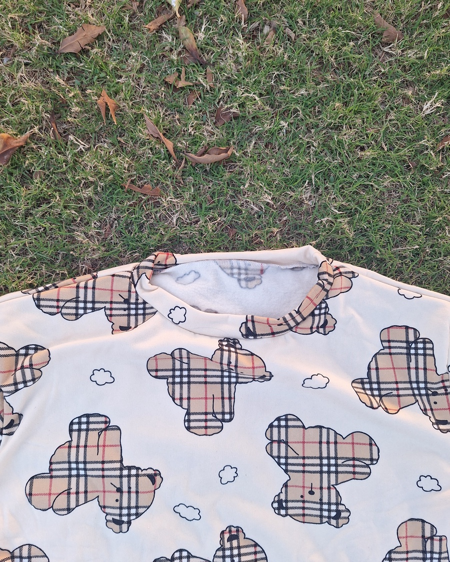 Heritage Teddy & Plaid Luxury Fleece-Lined Pajama Set