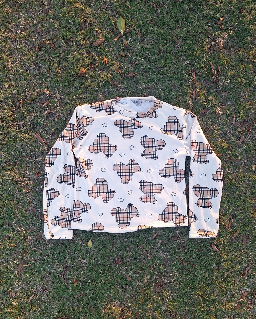 Heritage Teddy & Plaid Luxury Fleece-Lined Pajama Set