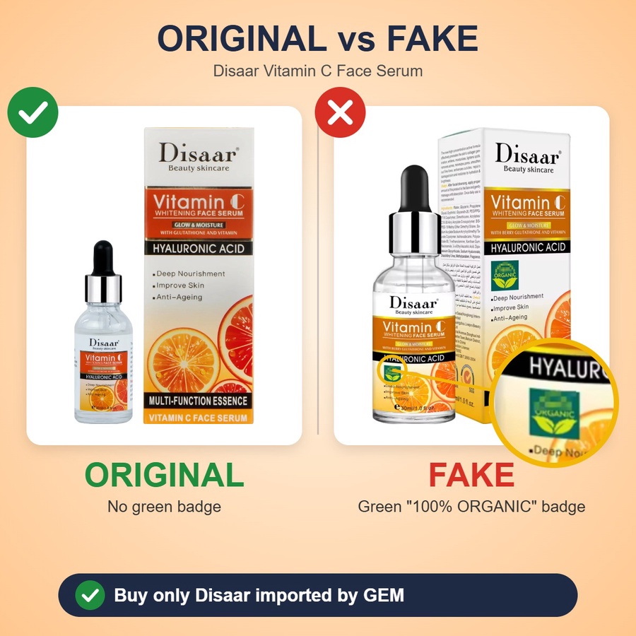 Disaar Vitamin C Whitening Face Serum Multi-Function Essence 30ml