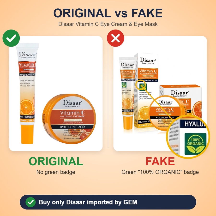 Disaar Vitamin C Whitening Eye Cream Multi-Function Essence 25ML