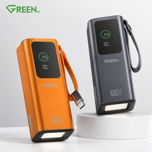Green باور بنك شحن خارق السرعة جرين 20000 ملي أمبير بقدرة 100 واط (موديل GE-B909)