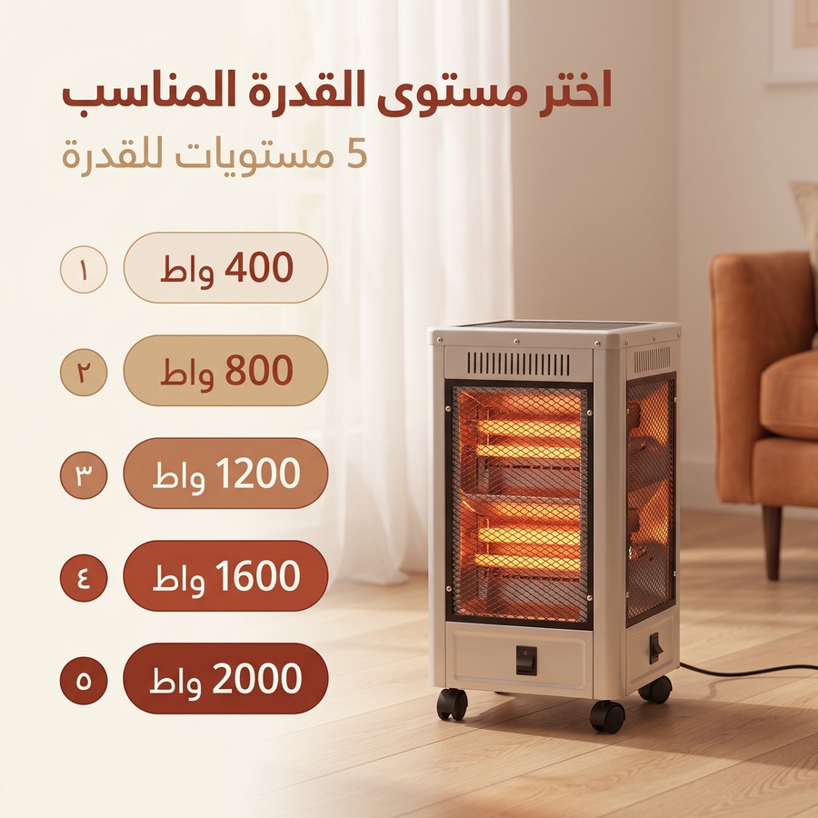 دفاية و سخان 5 اتجاهات لتوزيع الحرارة بشكل متساوٍ  بضمان عامين خصم 50% و شحن مجاني حتي نفاذ الكمية