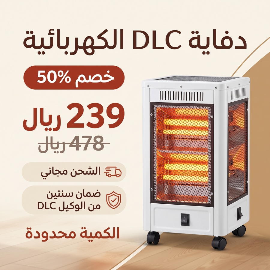 دفاية و سخان 5 اتجاهات لتوزيع الحرارة بشكل متساوٍ  بضمان عامين خصم 50% و شحن مجاني حتي نفاذ الكمية