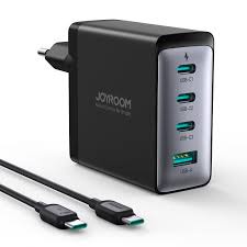 شاحن جويروم 100وات جان مع كابل تايب سي 2 متر- JOYROOM 100W GaN Charger Set with 2M Type-C To Type-C JR-TG11EU (ضمان 12 شهر)