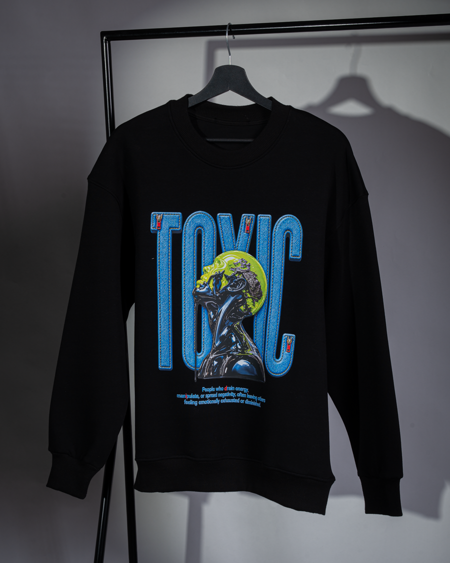سويت شيرت TOXIC Si17 أوفر سايز قطن 100% بضمان سنة