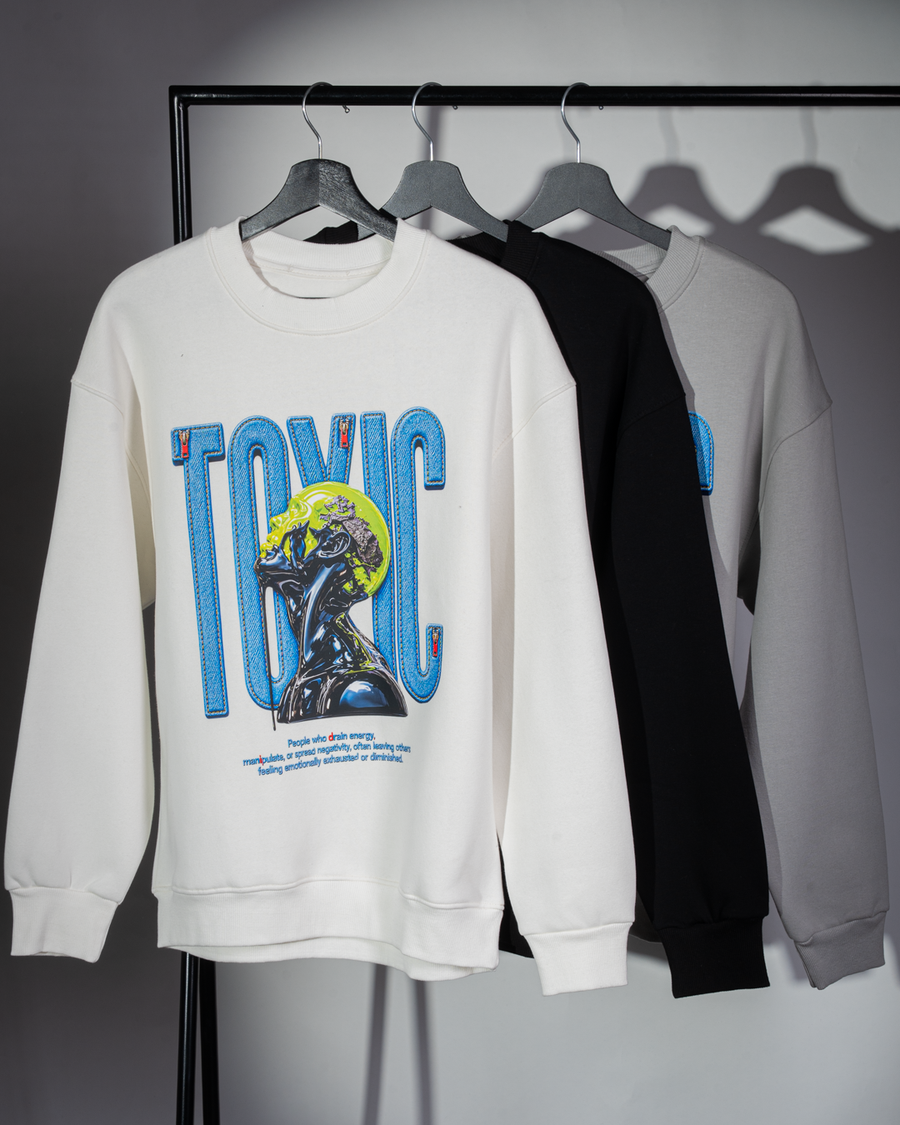 سويت شيرت TOXIC Si17 أوفر سايز قطن 100% بضمان سنة