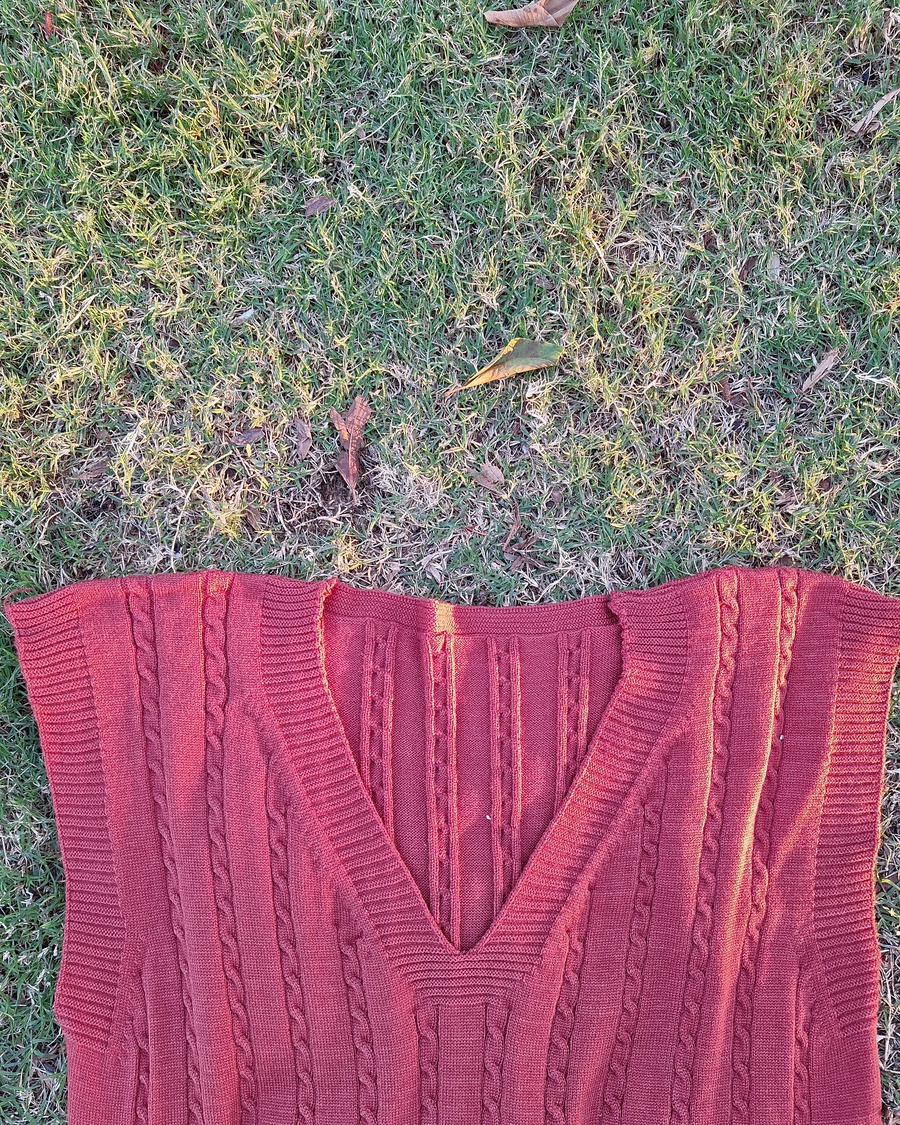 Cable-Knit Heritage V-Neck Sweater Vest