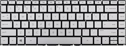 HP Laptop Keyboard for HP Pavilion X360 14-BA 14T-BA 14M-BA 14-BS Silver