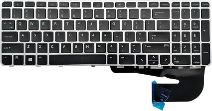 HP Laptop Keyboard for HP EliteBook 755G3 755G4 850G3 850G4 and Zbook 15U G3 US Keyboard Silver Frame Backlit