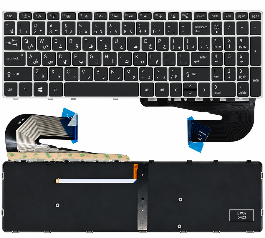 HP Laptop Keyboard for HP EliteBook 755G3 755G4 850G3 850G4 and Zbook 15U G3 US Keyboard Silver Frame Backlit