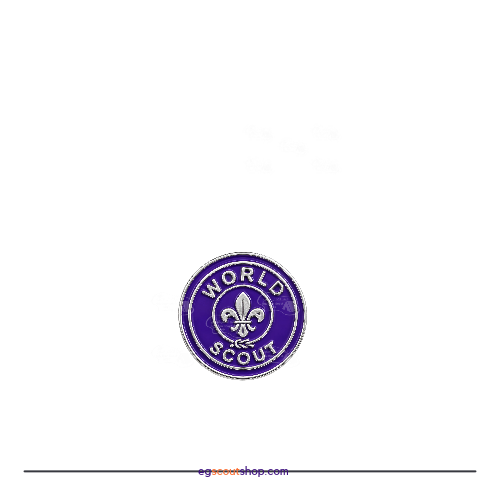 ( World Scout Pin ) دبوس كشافة العالم  مقاس 2.5 سم باللون البنفسجي والفضي 