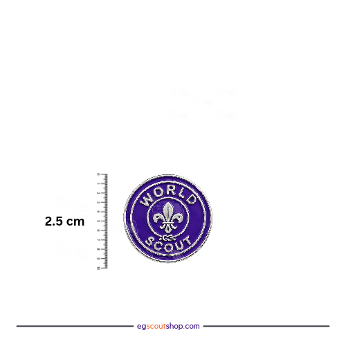 ( World Scout Pin ) دبوس كشافة العالم  مقاس 2.5 سم باللون البنفسجي والفضي 