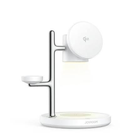شاحن وايرلس جوي روم JR-W23 مع تقنية Qi2 قدرة 15 وات- Joyroom JR-W23 Q12 4-in-1 Wireless Charger 15W (ضمان 12 شهر)