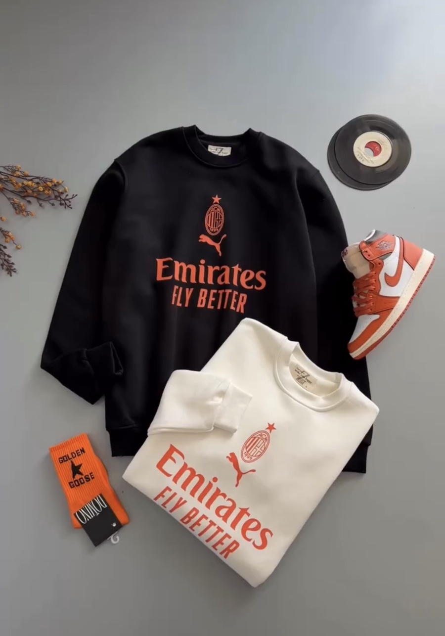 سويت شيرت AC Milan قطن 100% أوفر سايز للجنسين
