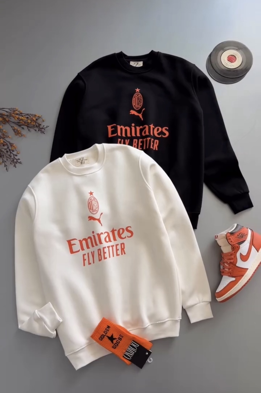 سويت شيرت AC Milan قطن 100% أوفر سايز للجنسين