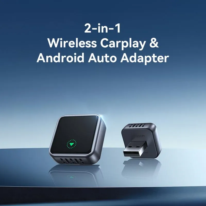 محول جوي روم JR-CP3 لاسلكي كاربلاي وأندرويد أوتو 2 في 1- Joyroom JR-CP3 2-in-1 Wireless CarPlay & Android Auto Adapter (ضمان 12 شهر) (ضمان 12 شهر