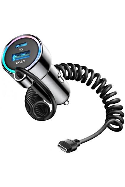 شاحن سيارة سلكي 3 في 1 بقدرة 90 واط من جوي روم (منفذ تايب سي)- JOYROOM JR-CL07 90W 3-in-1 Wired Car Charger (Type-C)
