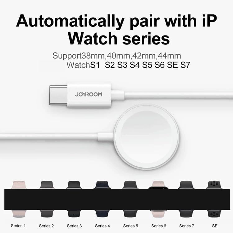 كابل شحن مغناطيسي لساعة آبل من جوي روم، 1.2 متر- joyroom s-iw011 ip watch magnetic charging cable 1.2 m (ضمان 12 شهر)