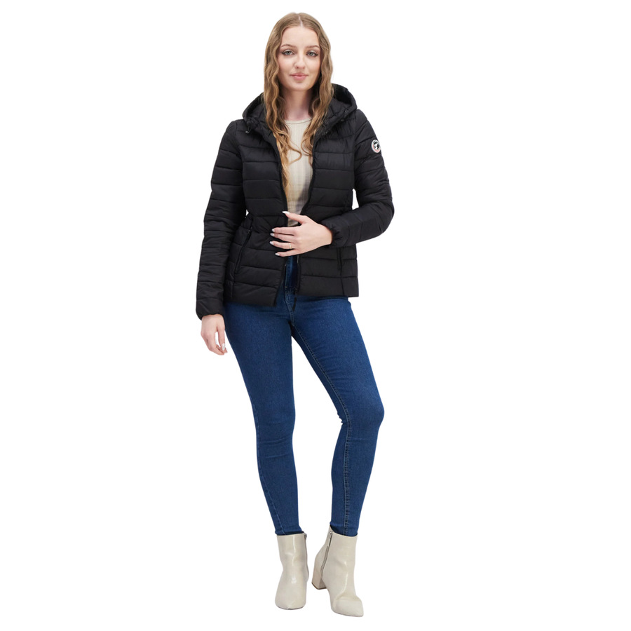 Don't Call Me Jennyfer, Women Hooded Quilted Jacket, Black