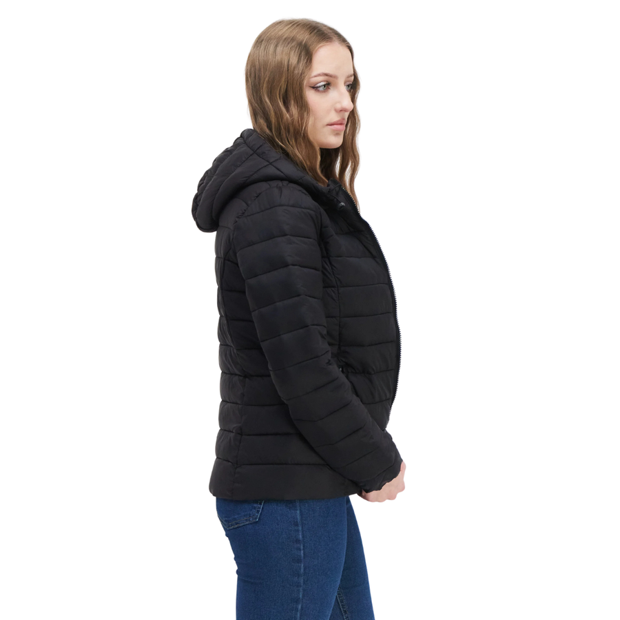 Don't Call Me Jennyfer, Women Hooded Quilted Jacket, Black