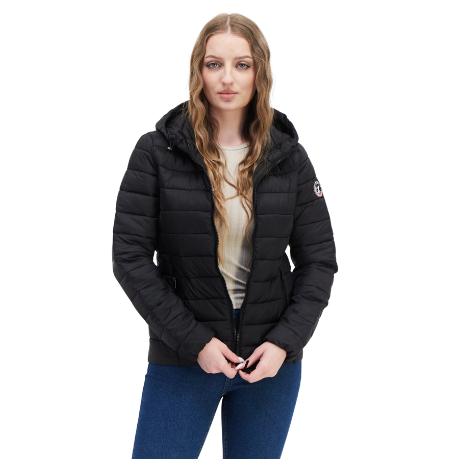 Don't Call Me Jennyfer, Women Hooded Quilted Jacket, Black