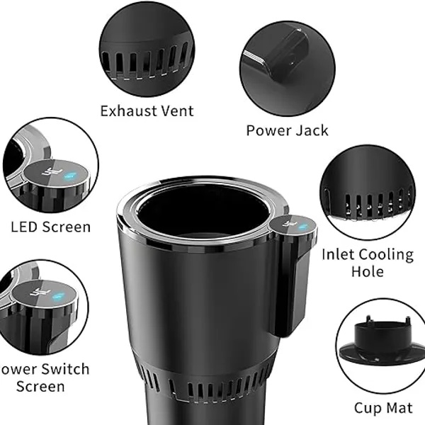 حامل ومج التبريد والتدفئة الذكي للسيارات دينكس DENX DX4601 - كاس حراري لتسخين وتبريد المشروبات 12 فولت بقوة 36 واط