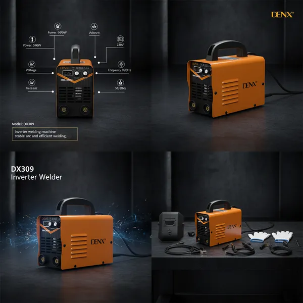 ماكينة لحام إنفيرتر دينكس 300 أمبير بقوة 3900 واط DENX DX309 - جهاز لحام المعادن والحديد 220 فولت