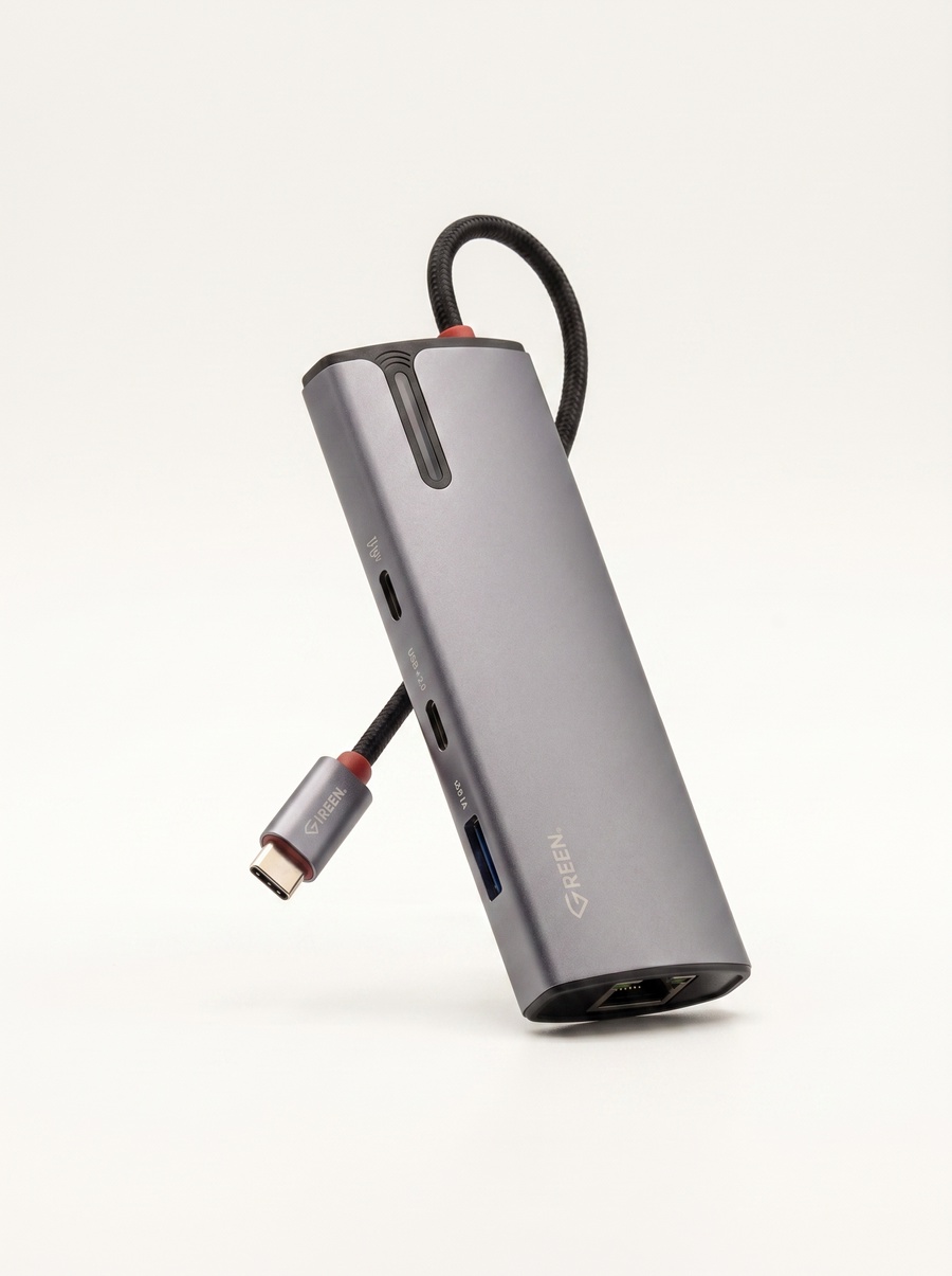 موزع USB-C متعدد المنافذ جرين 8في 1  -GE-DS18H