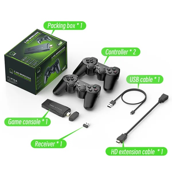 جهاز ألعاب الفيديو الكلاسيكي HD Gaming Kit - صندوق ألعاب مع أكثر من 10000 لعبة ويدتي تحكم لاسلكية ودعم 4K
