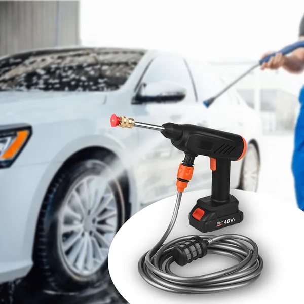 آلة غسيل السيارات بالضغط اللاسلكية بالفوم 48 فولت - Rechargeable Portable Power Cleaner مع بطارية وحقيبة تخزين