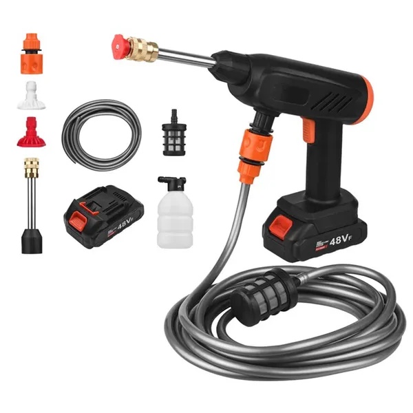 آلة غسيل السيارات بالضغط اللاسلكية بالفوم 48 فولت - Rechargeable Portable Power Cleaner مع بطارية وحقيبة تخزين
