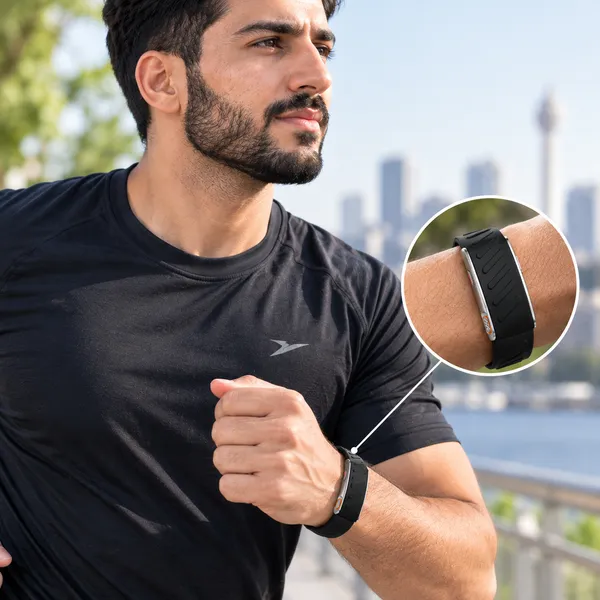 سوار KR96 Pro الذكي لمتابعة الصحة واللياقة البدنية بدون شاشة - متتبع نبضات القلب ونسبة الأكسجين وتخطيط القلب ECG