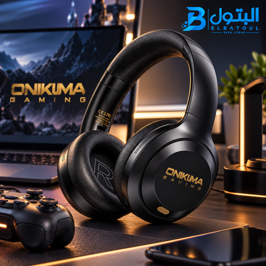 Onikuma GT811 Noise Cancelling Wireless Gaming Headset, Black